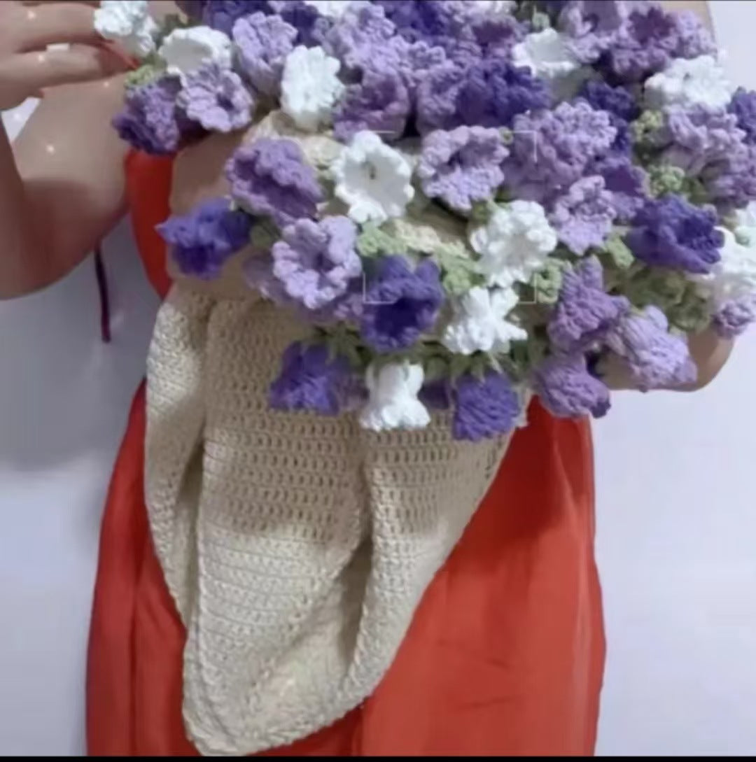 Rose Bouquet Blanket Hand-Knitted DIY Kit Yarn Ball Crochet Flower Blanket Crochet Lily of the Valley