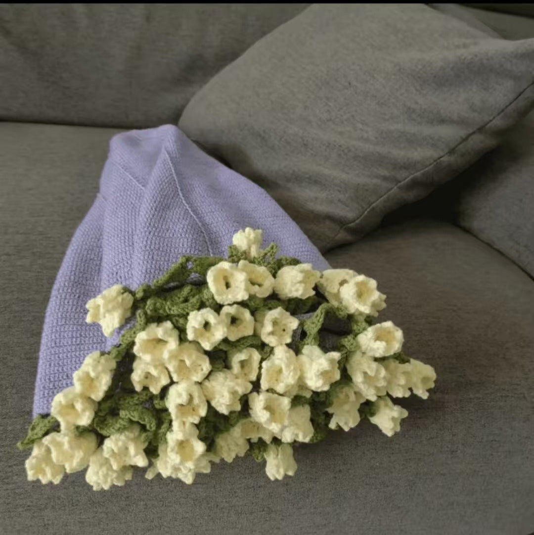 Rose Bouquet Blanket Hand-Knitted DIY Kit Yarn Ball Crochet Flower Blanket Crochet Lily of the Valley
