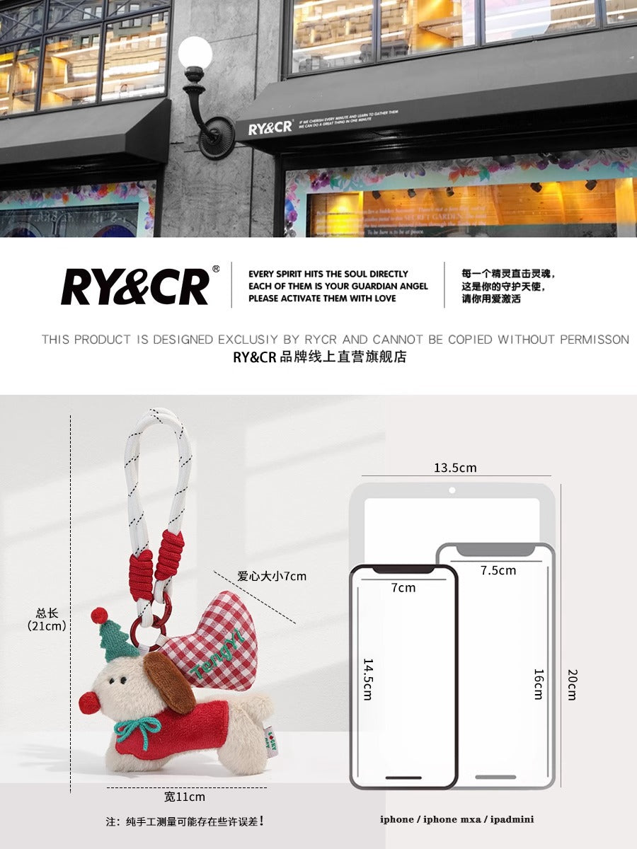 Cute Puppy ins Pendant Plush Doll Couple Backpack Cartoon Doll Bag Pendant Keychain Gift