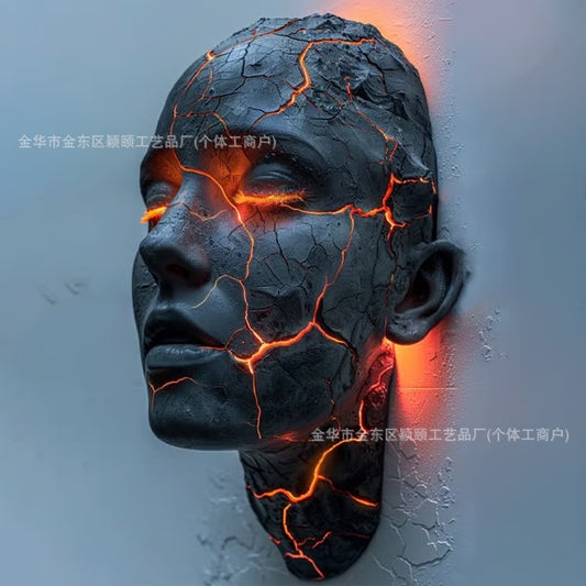 Wall Light with Cracked Soul Resin Design