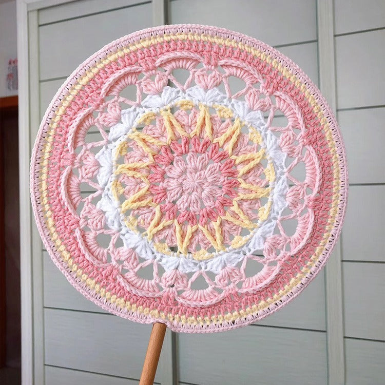 Crochet Knitting Yarn Ancient Style Round Fan DIY Kit Handmade