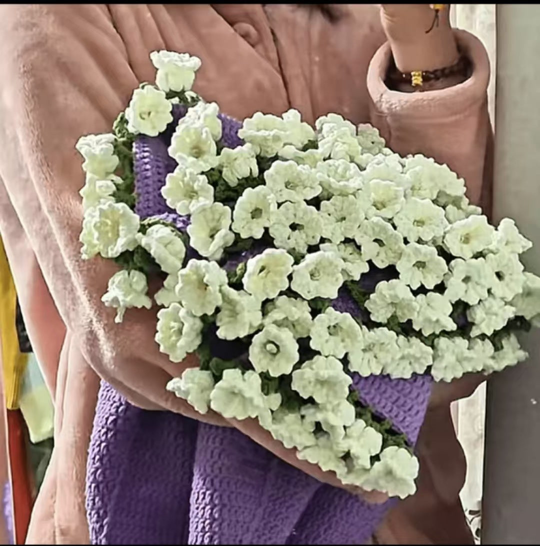 Rose Bouquet Blanket Hand-Knitted DIY Kit Yarn Ball Crochet Flower Blanket Crochet Lily of the Valley