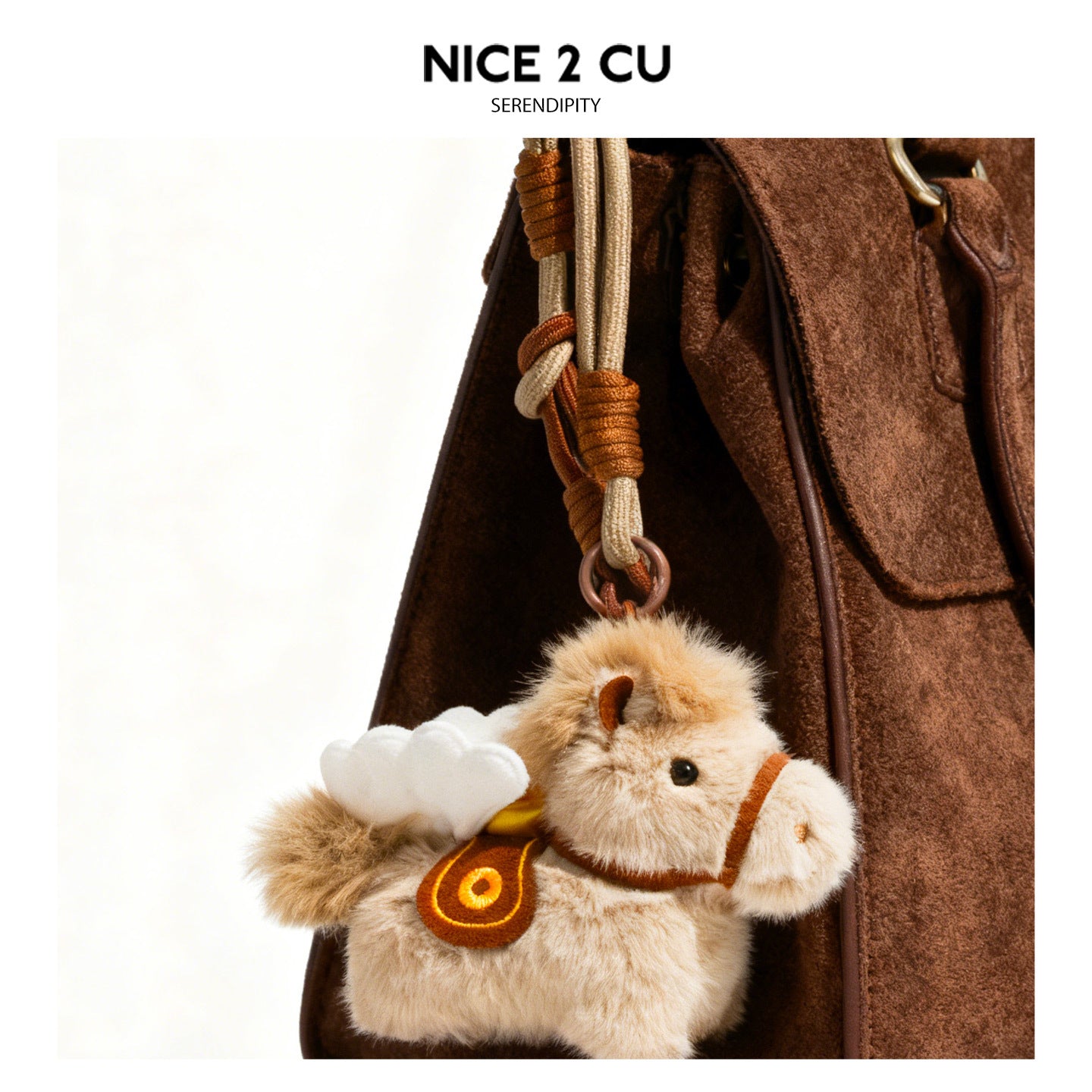 Flying Yuanbao Little Horse Backpack Pendant Flying Yellow Prosperity Plush Doll Car Keychain Hanging Ornament Cute Gift